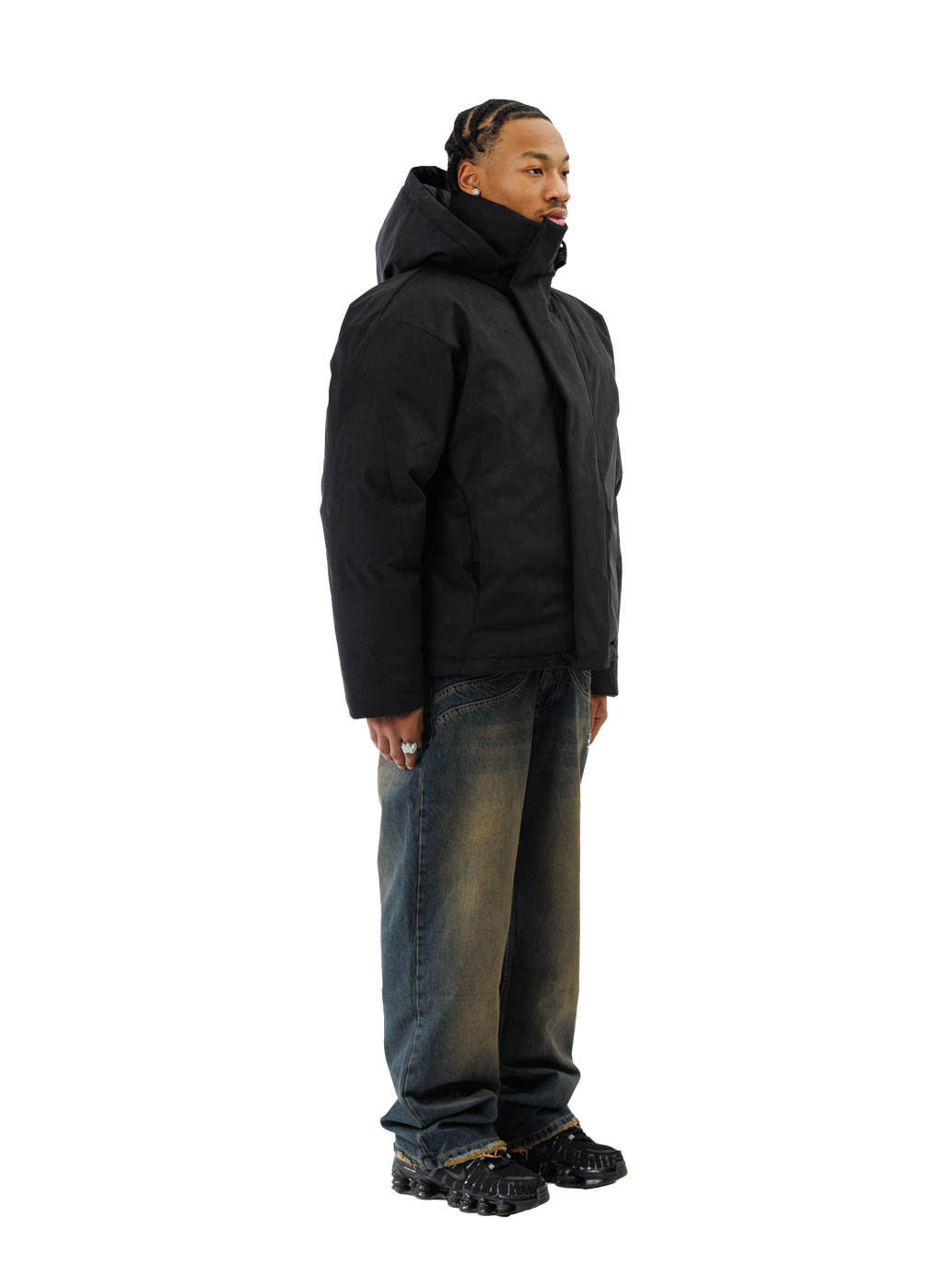 PUFFER JACKET WASHED BLACK