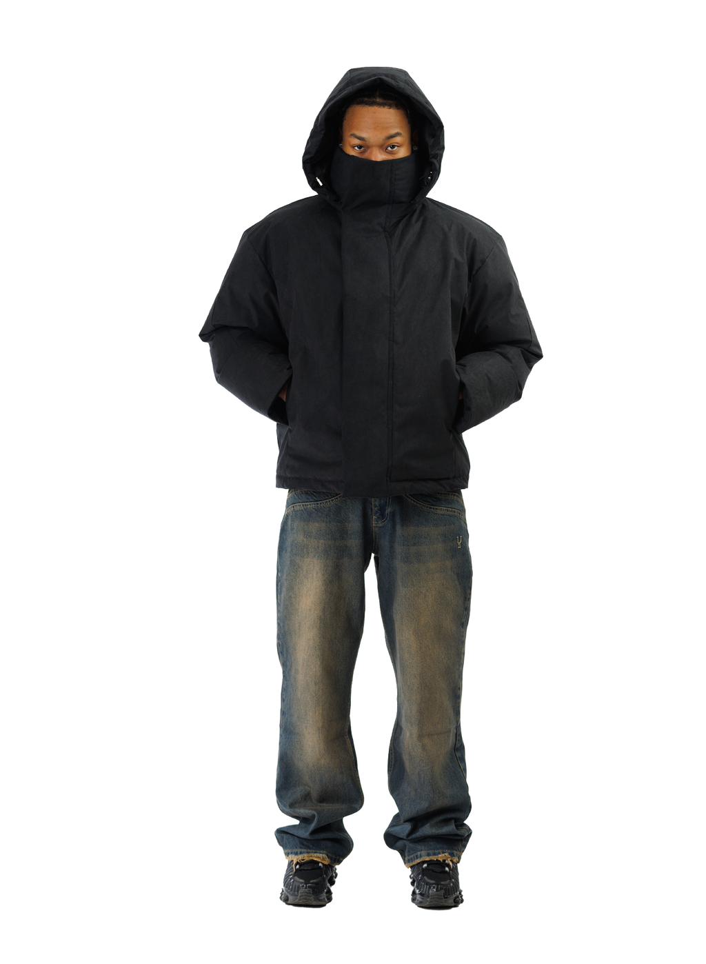 PUFFER JACKET WASHED BLACK