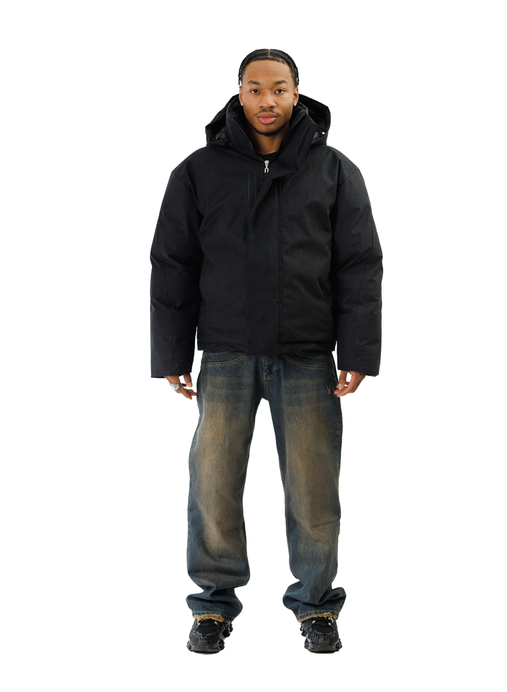 PUFFER JACKET WASHED BLACK