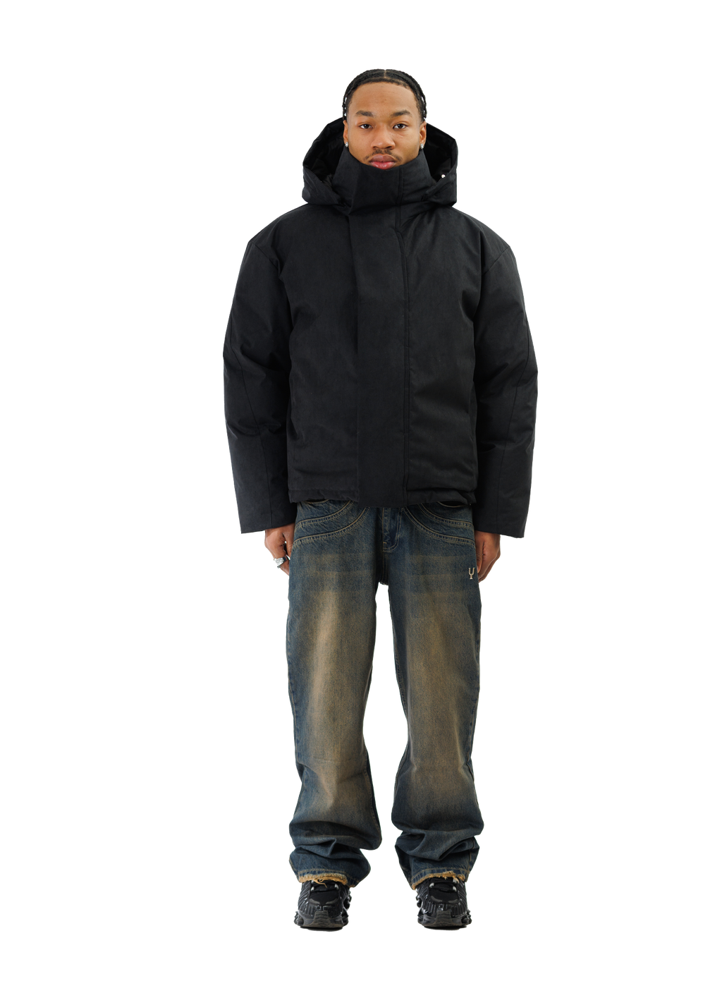 PUFFER JACKET WASHED BLACK