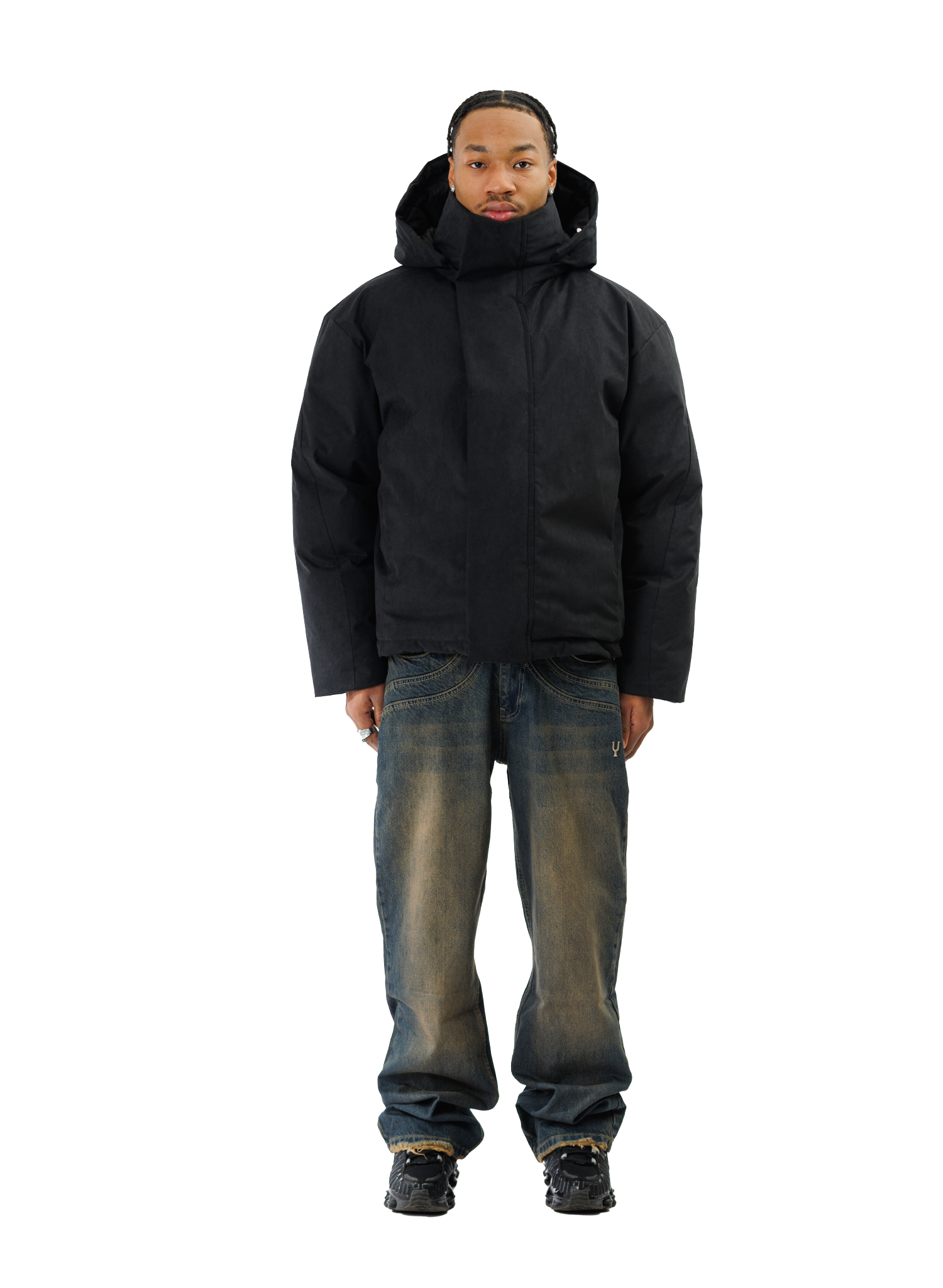 PUFFER JACKET WASHED BLACK