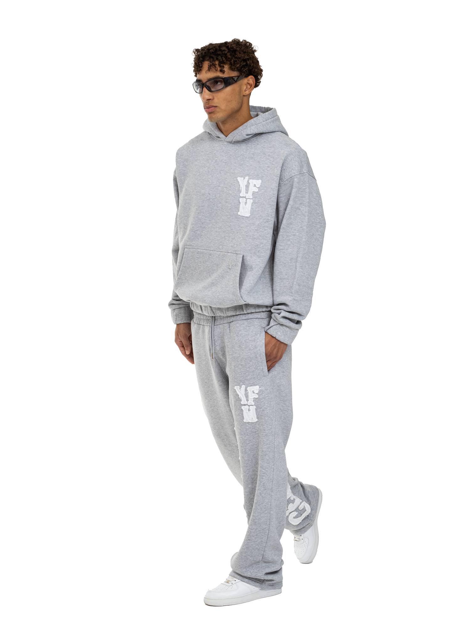 C/A HOODIE GREY MELANGE